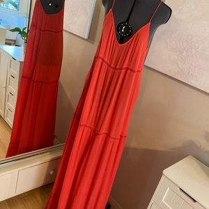 H&M fiery orange summer maxi dress. NWOT